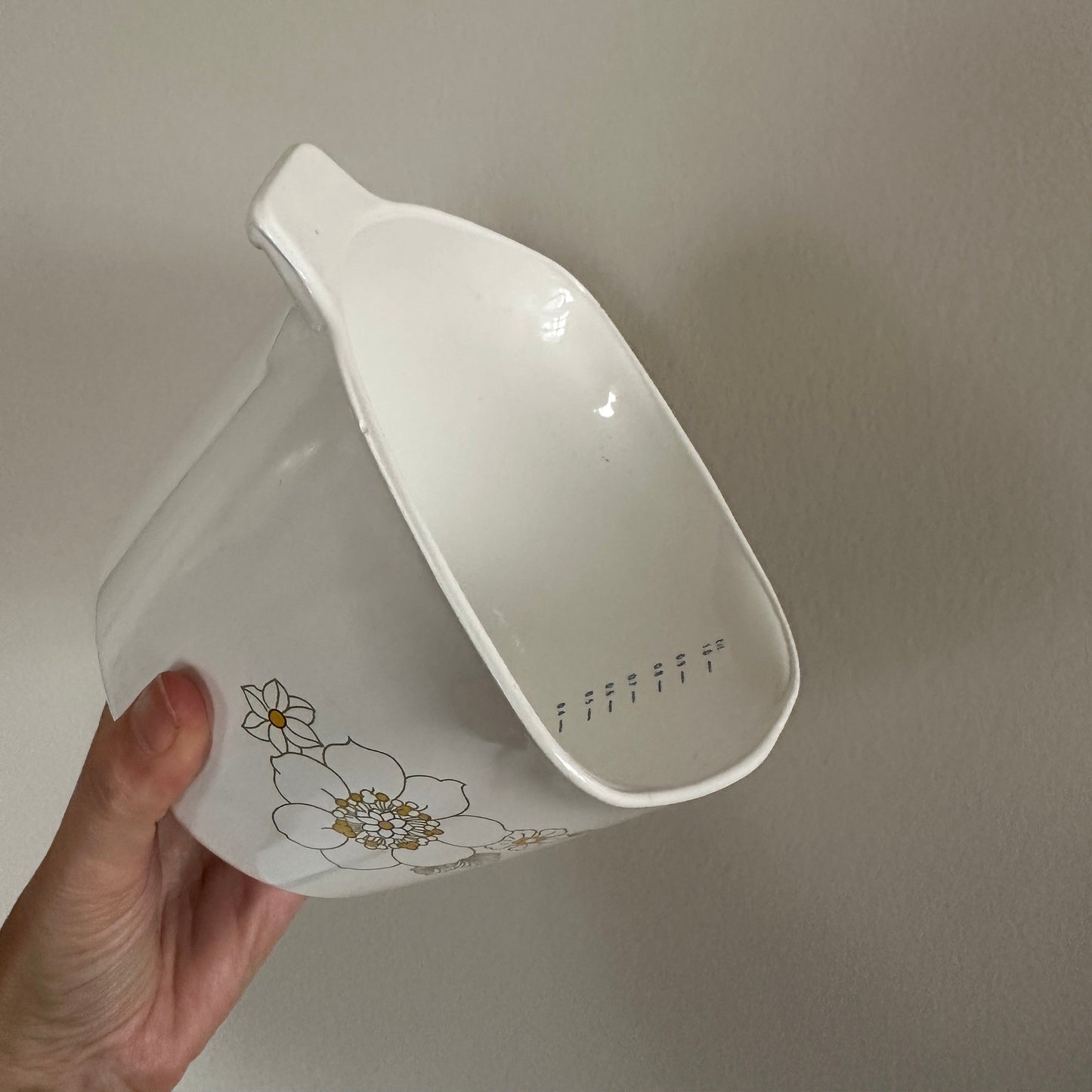 Vintage CorningWare-sauce gryde "Floral Bouquet" mønster