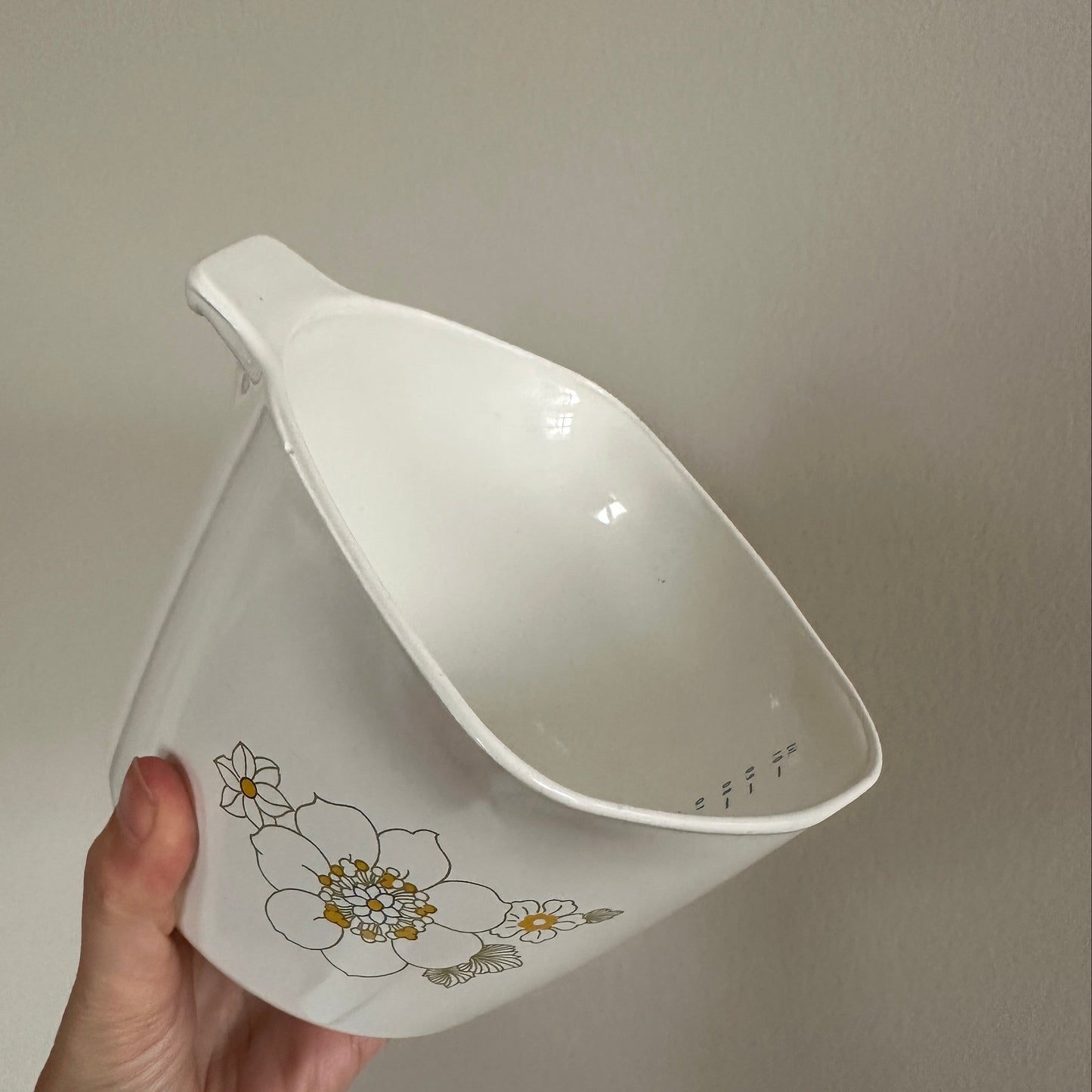 Vintage CorningWare-sauce gryde "Floral Bouquet" mønster