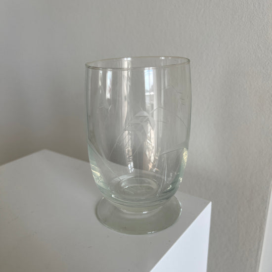 Glas med ciselering på fod - 7 stk.