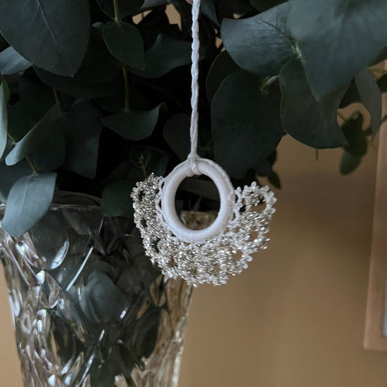 Juleophæng med glimmer - 6 stk.