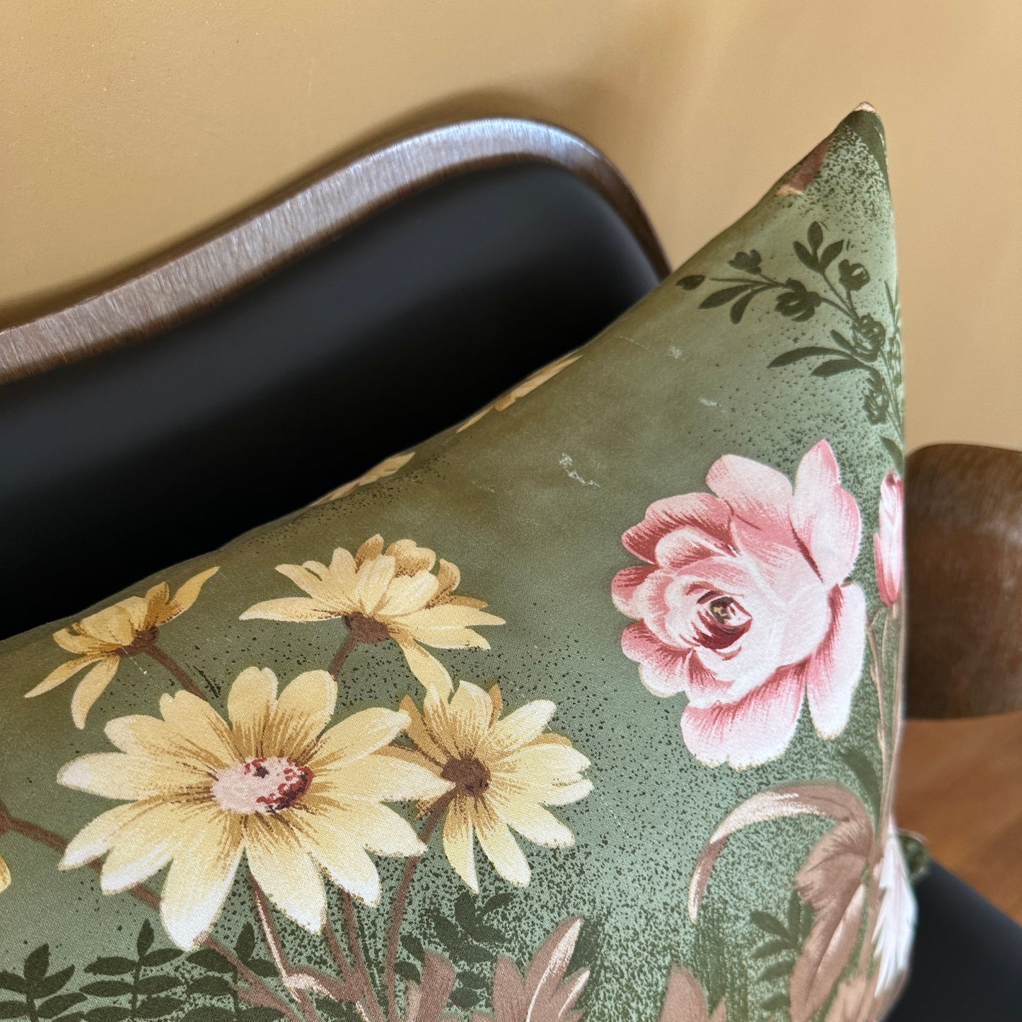 Vintagepudebetræk med lynlås inkl. pudefyld 45x45 cm.