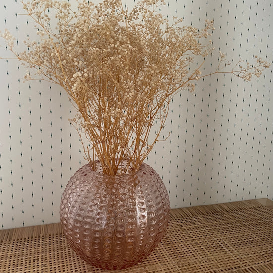 Hobnail Globe Vase 24 cm - Rosa